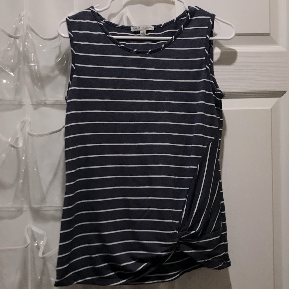 GREEN ENVELOPE WOMEN’S BLUE STRIPED TANK TOP